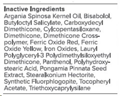 Inactive Ingredients (Mineral Light Tone Inactives)